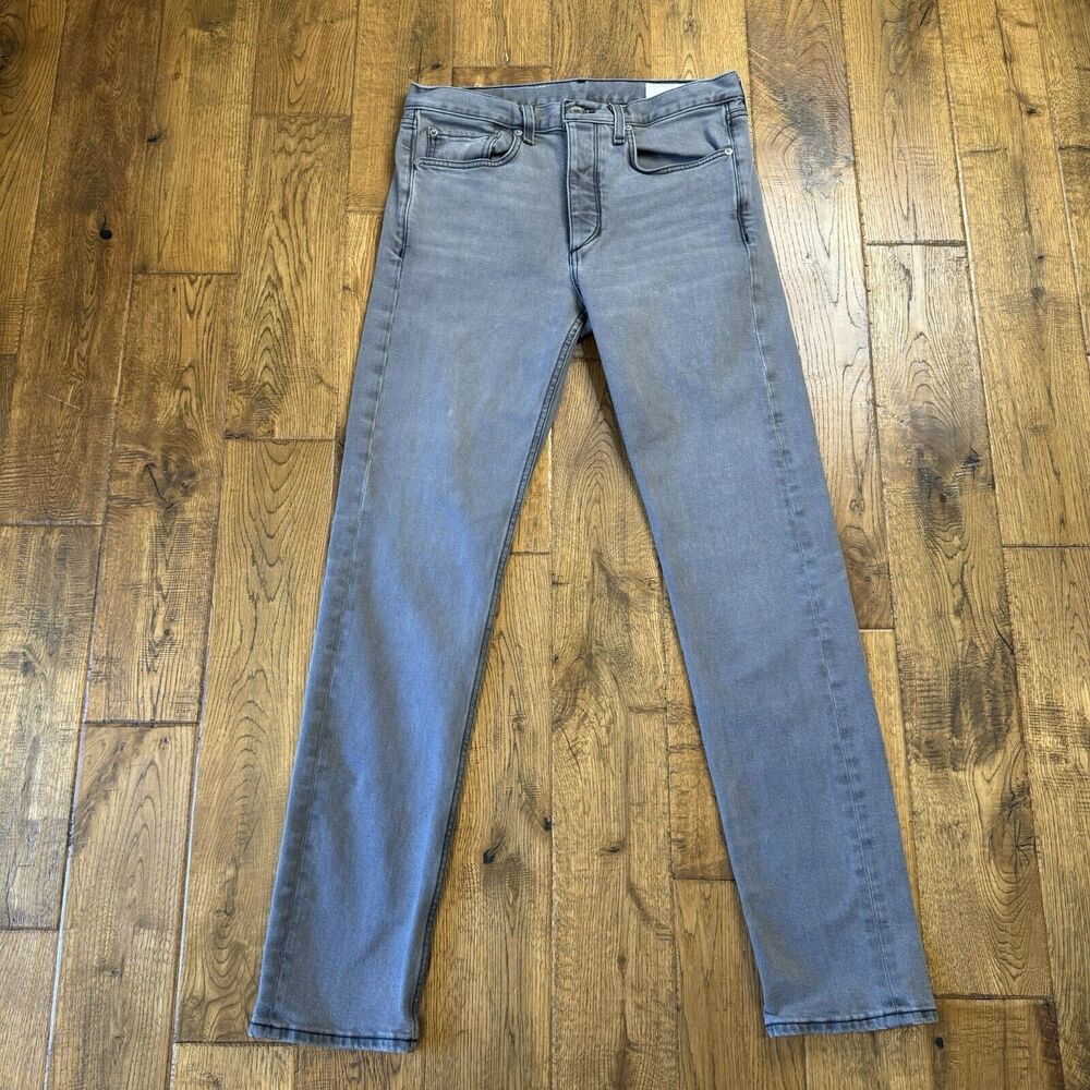 Rag & Bone Fit 2 Slim Greyson Jeans Charcoal Wash Denim Men's 30x32 Button Fly